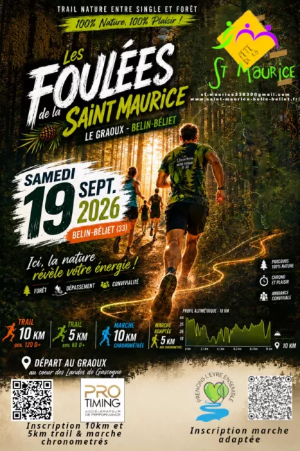 affiche présentant un trail le 19 septembre 2026