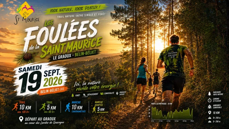 affiche présentant un trail le 19 septembre 2026